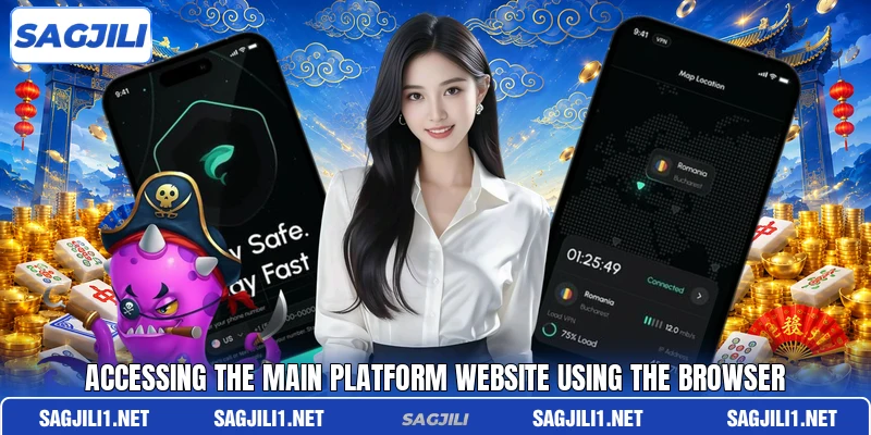 Accessing the main platform website using the browser Accessing the main platform website using the browser