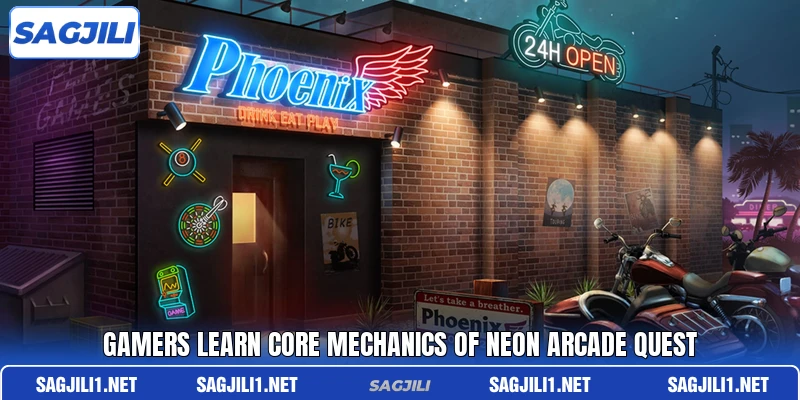 Gamers learn core mechanics of Neon Arcade Quest Gamers learn core mechanics of Neon Arcade Quest
