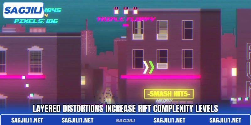 Layered distortions increase rift complexity levels Layered distortions increase rift complexity levels