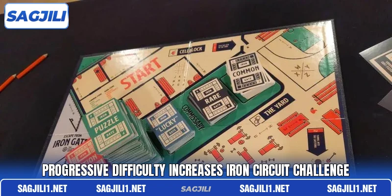 Progressive difficulty increases Iron circuit challenge Progressive difficulty increases Iron circuit challenge