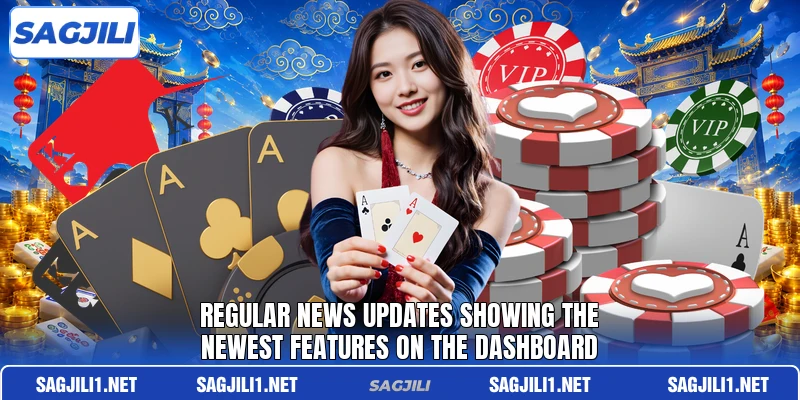 Regular news updates showing the newest features on the dashboard Regular news updates showing the newest features on the dashboard